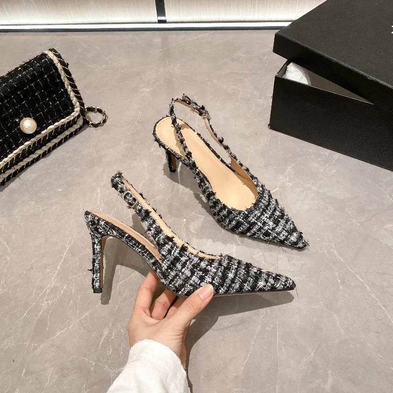 Women's Cross-strap Pointed High-heeled Sandals