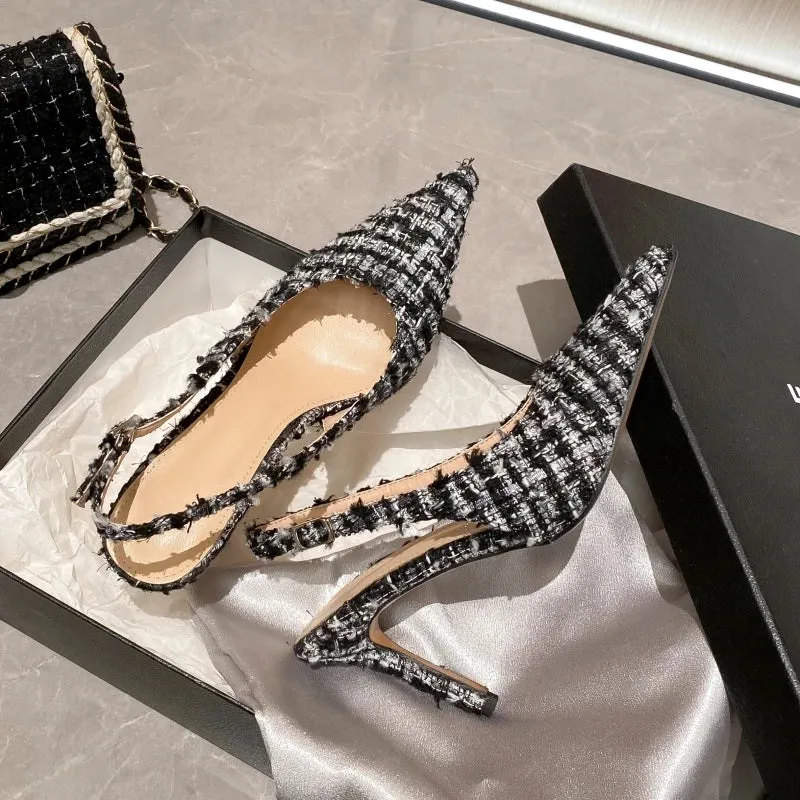 Women's Cross-strap Pointed High-heeled Sandals
