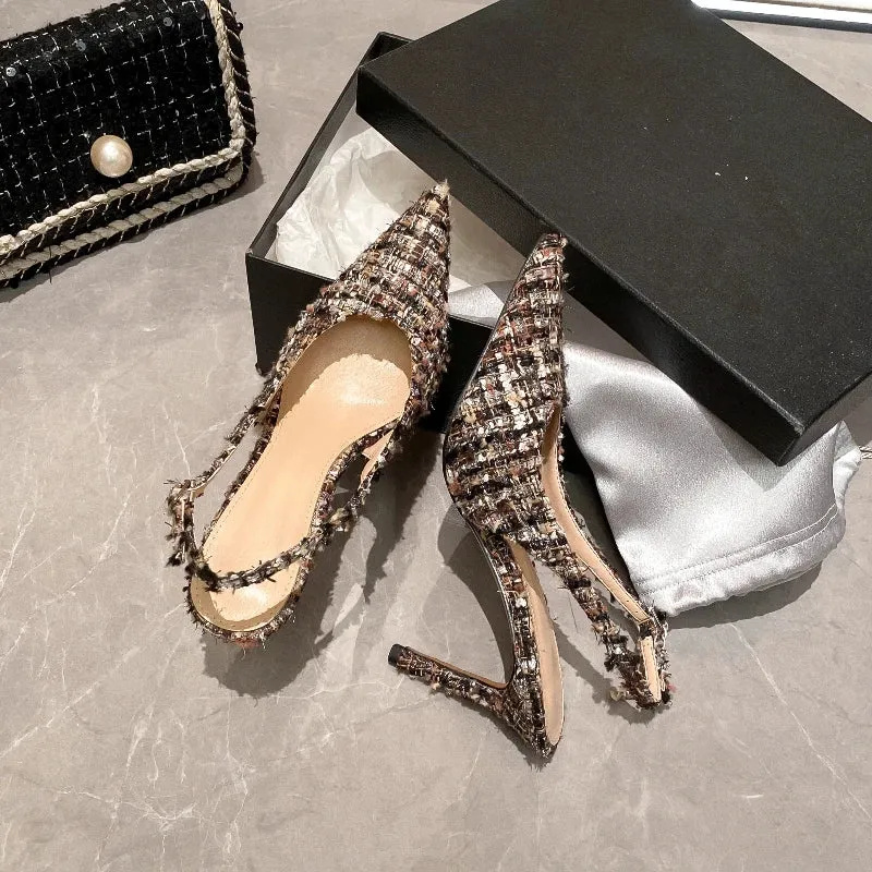 Women's Cross-strap Pointed High-heeled Sandals