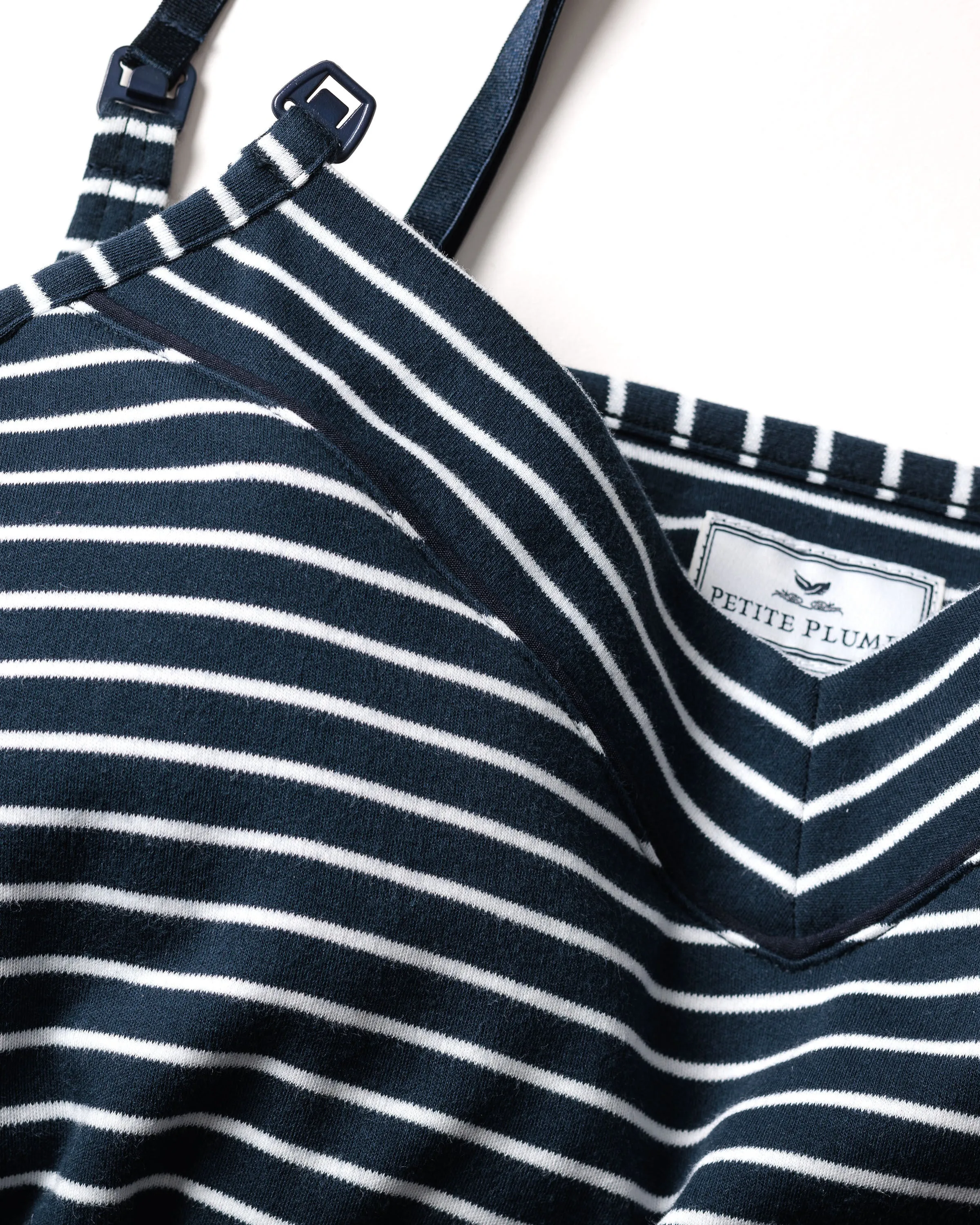 Women's Pima Maternity Nightgown in Navy Stripe