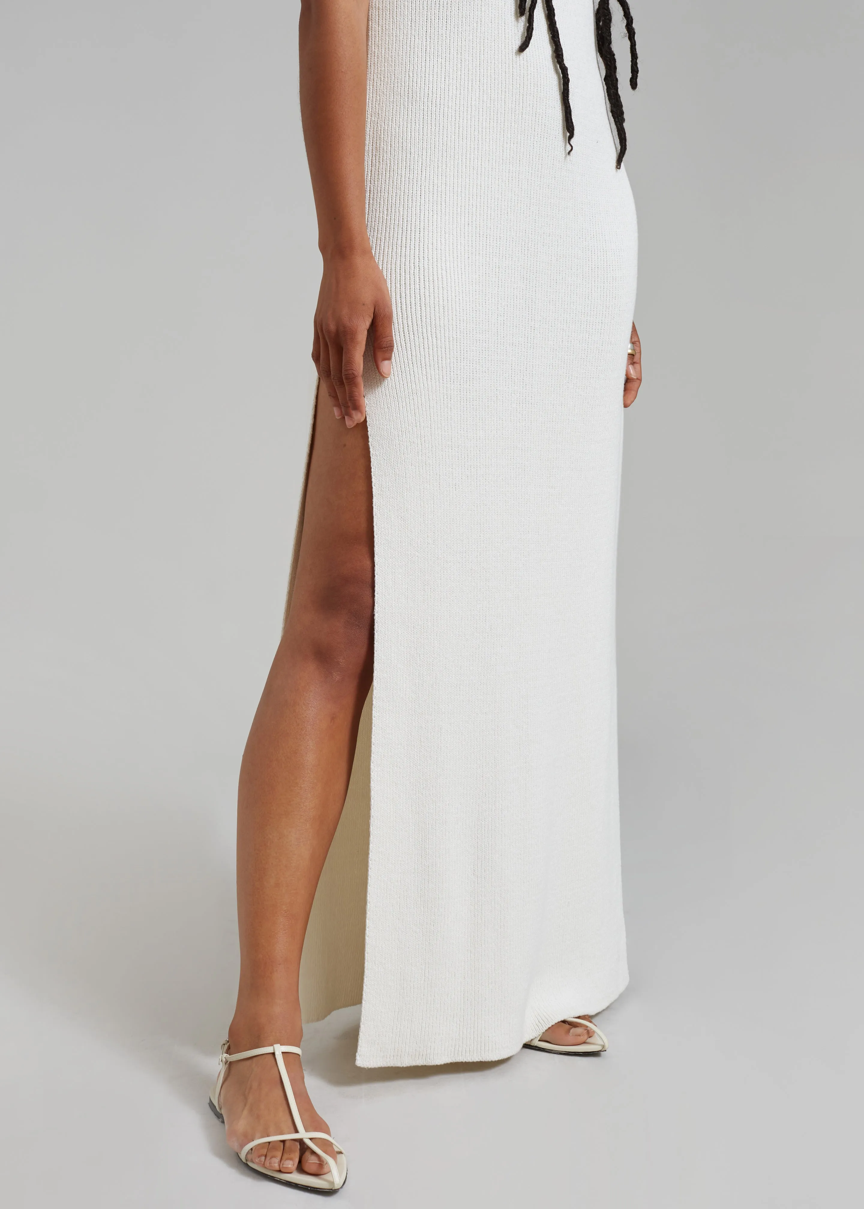 Wren Sleeveless Knit Dress - White
