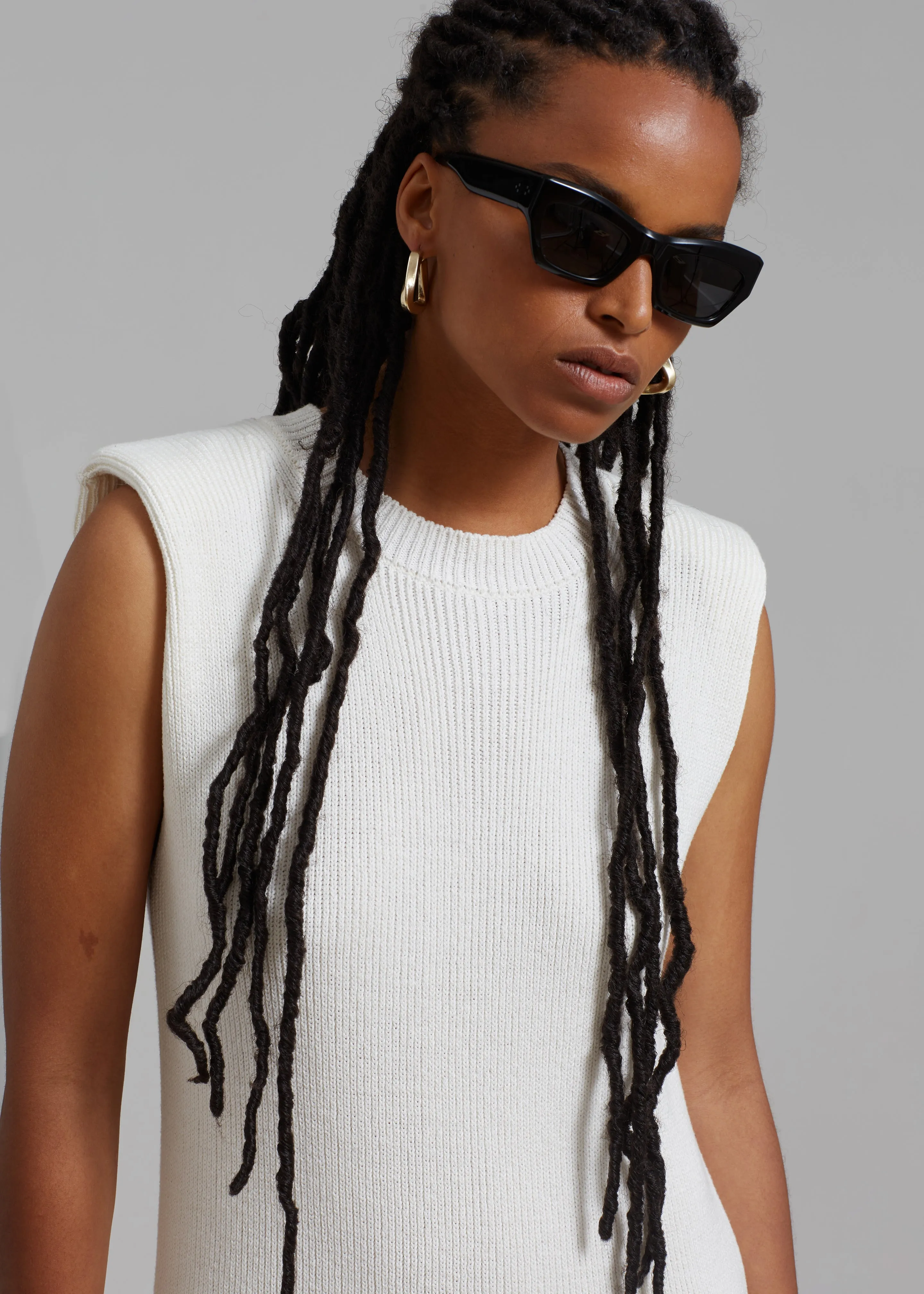 Wren Sleeveless Knit Dress - White