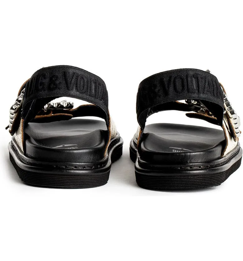 ZADIG & VOLTAIRE ALPHA GRUNGE SLINGBACK SANDALS